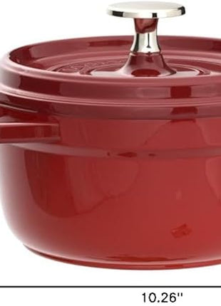 STAUB Cast Iron Roaster/Cocotte, Round, 20 cm, 2.24 L, Cherry Red