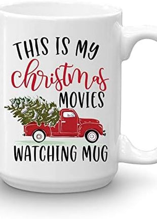 BLUE RIBBON Christmas Gifts Coffee Mug,This is My Christmas Movies Watching Mug, Funny Coffee Mug from Daughter, Wife and Son – Mug in Decorative Christmas Gift Box (15 oz)