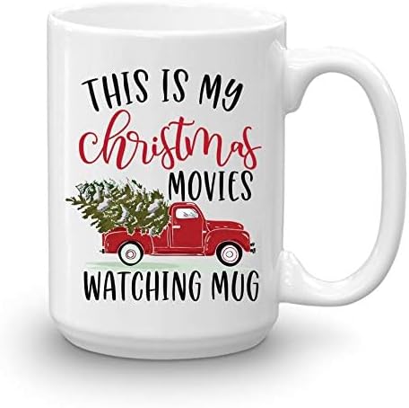 BLUE RIBBON Christmas Gifts Coffee Mug,This is My Christmas Movies Watching Mug, Funny Coffee Mug from Daughter, Wife and Son – Mug in Decorative Christmas Gift Box (15 oz)