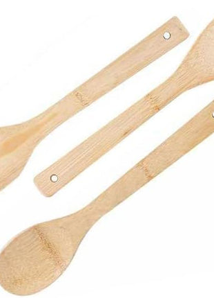 HipGirl Wooden/Bamboo Kitchen Utensils Set & Kitchen Gadgets, Kitchen Essentials Cooking Utensils, Spatulas, Spoons and Crepe Spreader (3pc Set-Spoon, Flat and Pointed Spatula)