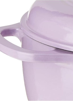 Lodge 3 Quart Enameled Cast Iron Dutch Oven with Lid – Dual Handles – Oven Safe up to 500° F or on Stovetop - Use to Marinate, Cook, Bake, Refrigerate and Serve – Lilac