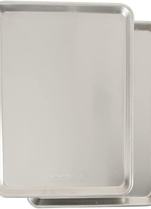 Nordic Ware Naturals Half Sheet - USA Made Aluminum Commercial Quality Sheet Pan for Baking or Roasting, Encapsulated Galvanized Steel Rim Prevents Warping, 2-Pack