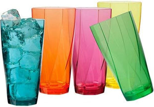 CreativeWare Acrylic Twist 24-Ounce Tumblers, Set of 10