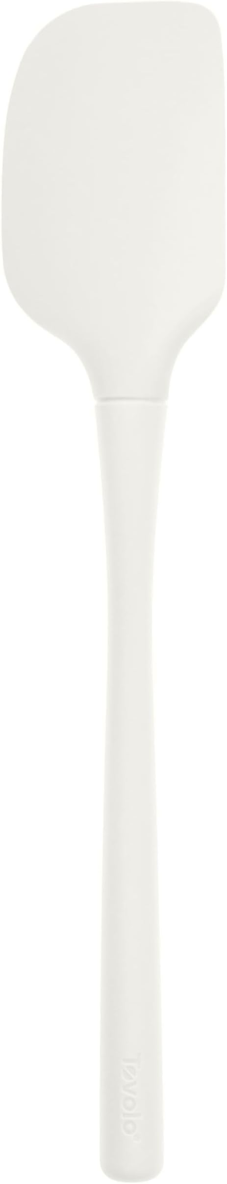 Tovolo White Flex-Core All Silicone Spatula, Tapered Silicone Edge for Scraping, Ergonomic Handle, Heat-Resistant Rubber Spatula, BPA-Free & Dishwasher Safe Baking Tool & Kitchen Utensil