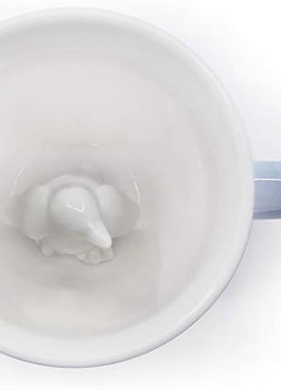 Creature Cups Penguin Ceramic Mug – 11 oz Ice Blue Coffee Cup with Hidden 3D Penguin Inside – Unique Gift for Coffee, Tea & Animal Lovers