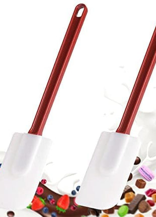 Commercial Grade Silicone Rubber Spatula Set, High Heat Spatula Scrapers 14 Inches, Commercial Spatula for Cooking, Rubber Spatula Set Resistant to 500℉ (2 Scrapers 14"/M)