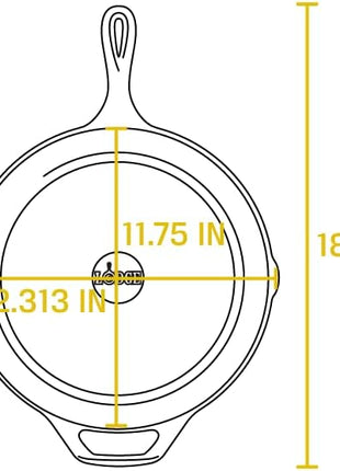 Lodge 12 Inch Cast Iron Skillet with Red Silicone Hot Handle Holder – Pre-Seasoned Frying Pan for Stove, Oven, Grill & Campfire – Made in the USA – Durable, Nonstick Cast Iron Cookware – Black