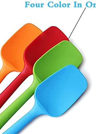 Food Grade Silicone Spatula Set Heat Resistant Small Rubber Spatulas,4 piece Silicone Spoonula Spatula Non-stick Baking Curved Spatulas Multicolor(21.7cm/8.56inch)