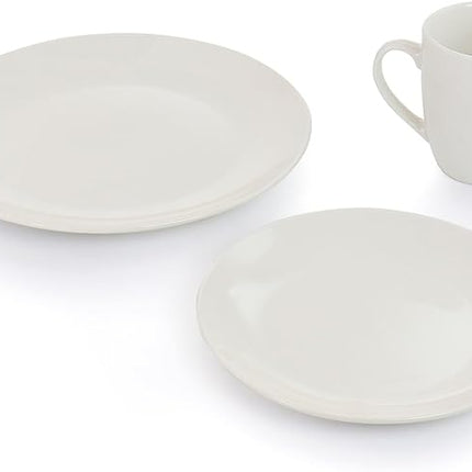 Elama Iris Porcelain Dinnerware Set, White, 32 Piece Set (935115428M)