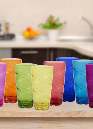 CreativeWare Circus Set of 8, 24 Ounces Tumbler Set, 24 oz, Multicolor (CIR08MULTI)