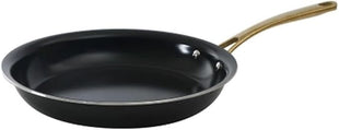 MARTHA STEWART 14 Piece Non-Stick Cookware Combo Set - Black w/Gold Handles