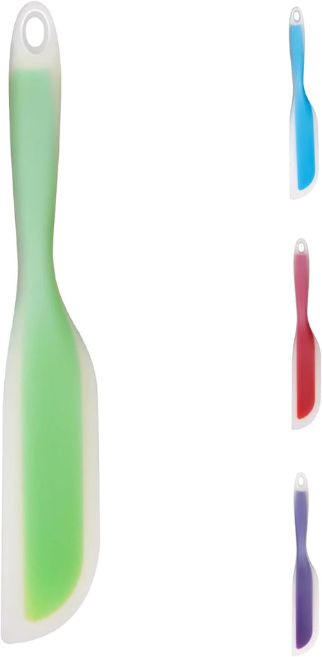 Nonstick Silicone Knife Shaped Flexible Kitchen Spatula Scraper Turner,Kitchen Cooking Utensils With Nylon Core (Green)