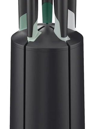 Joseph Joseph Elevate Knives 5-piece Carousel Set, Japanese Stainless Steel Knife Block - Editions - Sage Green and Black