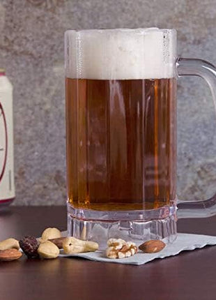 G.E.T. 00086-1-SAN-CL Shatter-Resistant Plastic Beer Mug / Stein, 16 Fluid Ounce, BPA Free (Pack of 12),Clear