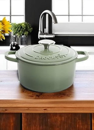 Crock-Pot Artisan Round Enameled Cast Iron Dutch Oven, 5-Quart, Pistachio Green