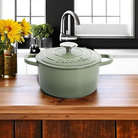 Crock-Pot Artisan Round Enameled Cast Iron Dutch Oven, 5-Quart, Pistachio Green
