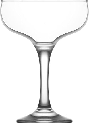 LAV Lead-Free Colorful Coupe Cocktail Glasses 8 oz Champagne Glass with Colored, Cleared Rims - Manhattan, Martini Glasses, Cocktails, Barware, Home, Restaurant, Birthday, Wedding Parties | Set of 4