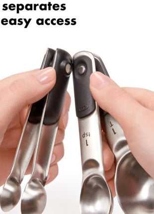 OXO Good Grips 4 Piece Stainless Steel Measuring Spoons with Magnetic Snaps