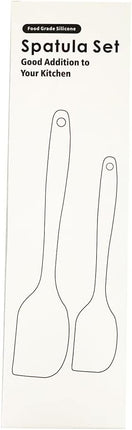 Silicone Spatula Set 2 Pcs Heat Resistant Rubber Spatula for Non-stick Cookware BPA Free (Black)