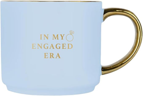 Sweet Water Decor In My Engaged Era Mug, 14oz Fine Bone China Cup for Tea & Coffee, Gold Handle & Rim, Engagement Gift for Fiancee & Bride-to-be, Bridal Shower Decoration and Gift for Future Wife