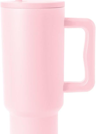 Simple Modern 40 oz Trek Tumbler with Handle and Straw Lid | Cup Holder Friendly Insulated Stainless Steel Travel Mug | Blush