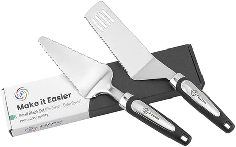 Pie Server Spatula and Cake Slicer Set with Luxury Gift Box, Black Stainless Steel Set - Kitchen Essentials for Cutting & Serving Desserts, Lasagna-Great for Anniversary, Christmas Spatula pie gadgets