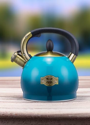 Whistling Tea Kettle Stove Top Teapot, Stainless Steel Teakettle (2.8 QUART, Blue)