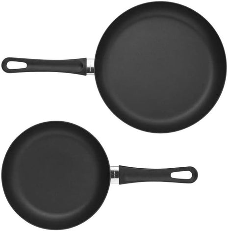 Scanpan Classic 2-Piece Nonstick Fry Pan Set, 8-inch and 10 1/4-inch – Compatible with Gas and Electric Stovetops, Metal Utensil Safe, Oven Safe to 500°F, Dishwasher Safe, Black