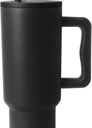 Simple Modern 40 oz Trek Tumbler with Handle and Straw Lid | Cup Holder Friendly Insulated Stainless Steel Travel Mug | Midnight Black