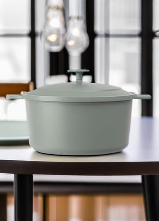 Gotham Steel 5 Qt Dutch Oven Pot with Lid, Nonstick Ceramic Dutch Oven Stock Pot Perfect Bread Baking, Stovetop Oven & Dishwasher Safe, Sage Green