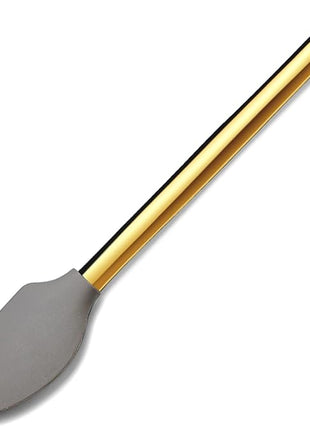 Gold Spatulas, Berglander Non-stick Silicone Flexible Scrapers Baking Mixing Tool With Titanium Gold Plating Handle, Baking Tools, Heat Resistant, Dishwasher Safe, Easy to Clean