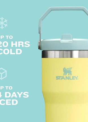 Stanley IceFlow Flip Straw Tumbler with Handle 30 oz | Twist On Lid and Flip Up Straw | Leak Resistant Water Bottle | Insulated Stainless Steel |BPA-Free | Rose Quartz