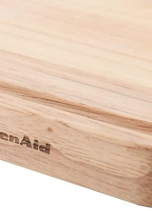 KitchenAid Classic Rubberwood Cutting Board with Perimeter Trench, Reversible Chopping Board, 8-inch x 10-Inch, Natural