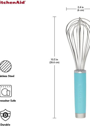 KitchenAid Gourmet Utility Whisk, 10.5-Inch, Matte Aqua Sky