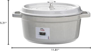 Staub Cast Iron 5.5-qt Round Cocotte - White Truffle, Made in France