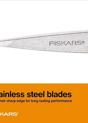 Fiskars Premier No. 5 Micro-Tip Orange-Handled Fabric Scissors - Double Loop Handle - Sewing and Craft Scissors - Orange