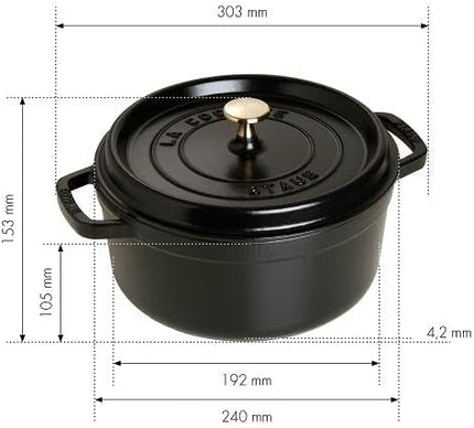 Staub Round Dutch Oven 4-Quart Matte Black