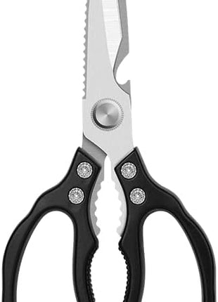 AWinjoy Heavy Duty Sharp Kitchen Scissors, Dishwasher Safe, Cooking Shears for Meat, Chicken, Fish, Poultry, Herb, Bread (Black)
