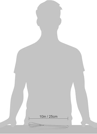 Walfos Long Small Whisks Skinny Little Whisk 10 inch Tiny Mini Whisk With Long Handle for Mixing Sauces, Coffee, Cooking,Beating, Blending Ingredients,