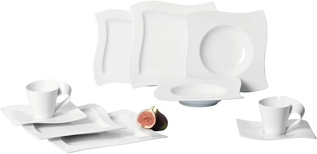 Villeroy & Boch NewWave 30-Piece Basic Dinnerware Set, White