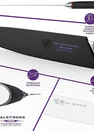 Dalstrong Kiritsuke Chef Knife - 9.5 inch - Phantom Series - Japanese High-Carbon AUS8 Steel Kitchen Knife - Pakkawood Handle Kitchen Knife - Asian Cooking Knife - Sheath Included