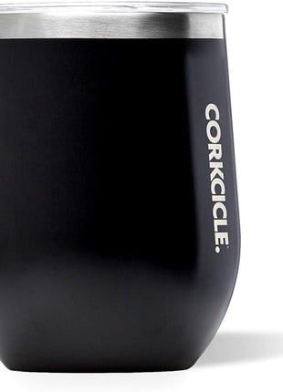 Corkcicle Stemless Wine Tumbler - Keeps Drinks Cold for 6 Hours - Triple-Insulated Stainless Steel - Non-Slip Base - Summer Drinkware Gift - Keeps Drinks Ice Cold - 12 oz - Matte Black