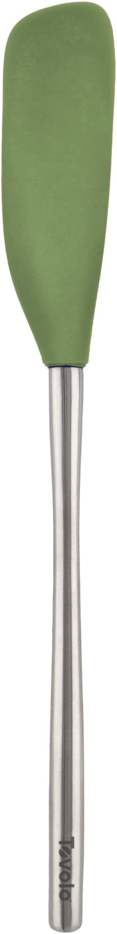 Tovolo Jar Spatula Silicone Long Stainless Steel Handle Scraper Spatula Pesto Green, Jar Scraper Heat Resistant Dishwasher Safe BPA Free Kitchen Utensil for Scraping Spreading Jelly Peanut Butter