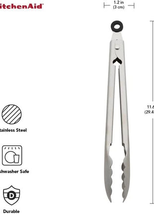 KitchenAid Stainless Steel Utility Tongs, 12 Inch