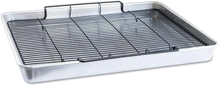 Nordic Ware Extra Large Oven Crisping Baking Tray, with Rack, Silver