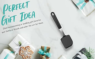 Silicone Spatula Turner, GEEKHOM Mini Silicone Cookie Spatula for Nonstick Cookware,600°F Heat Resistant Flexible Small Kitchen Turner, Cooking Utensils Non Scratch Flipper for Burger, Egg, Baking