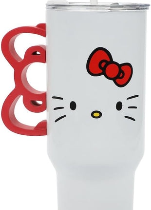 Bioworld Hello Kitty 40 Oz Stainless Steel Tumbler With Sculpted Bow Handle