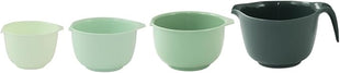 Glad Mixing Bowls with Pour Spout, Set of 4 - Nesting Plastic Bowls (1.2qt, 1.9qt, 2.8qt, and 3qt with Handle) - Non Slip Base, Dishwasher Safe Kitchen Cooking and Baking Supplies, Green