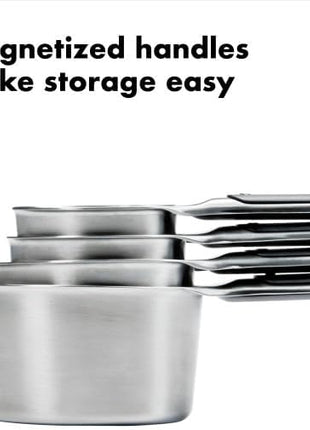 OXO Good Grips 4 Piece Stainless Steel Measuring Cups with Magnetic Snaps