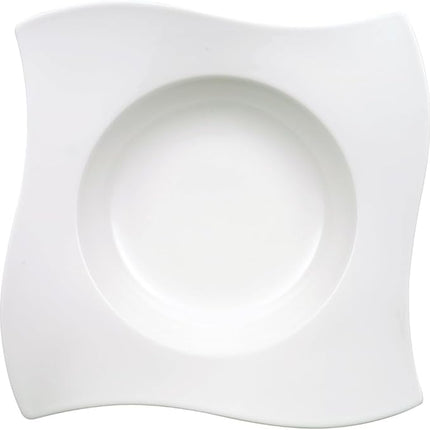 Villeroy & Boch New Wave Pasta Plate, Premium Porcelain Made in Germany, White, 11 x 11 x 2.25 in